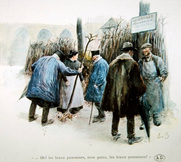 Viveristas y viveristas alabando los maravillosos manzanos de Normandía de Louis Remy Sabattier