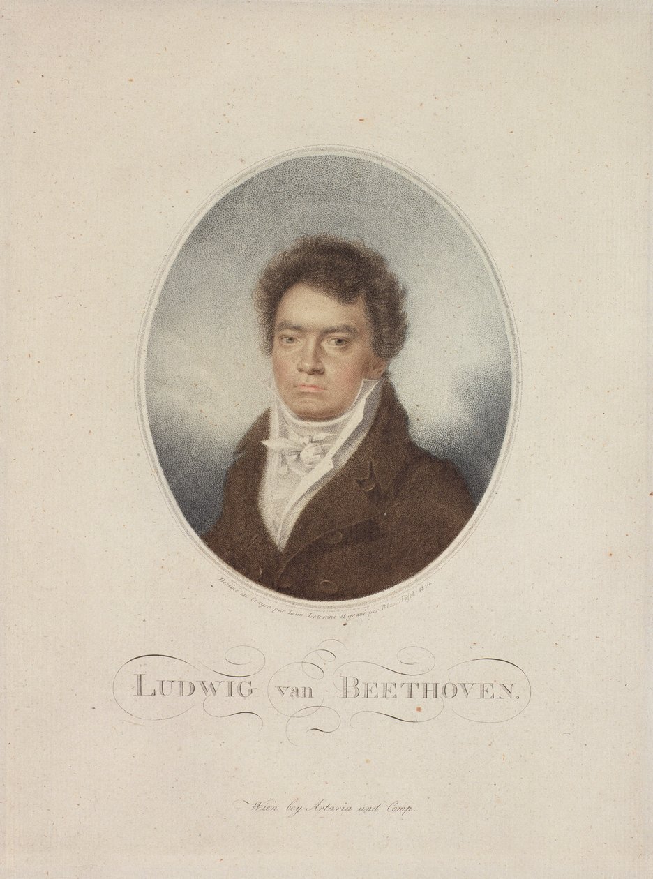 Ludwig van Beethoven (1770-1827) grabado por Blasius Höfel (1792-1863) 1814 de Louis Rene Letronne