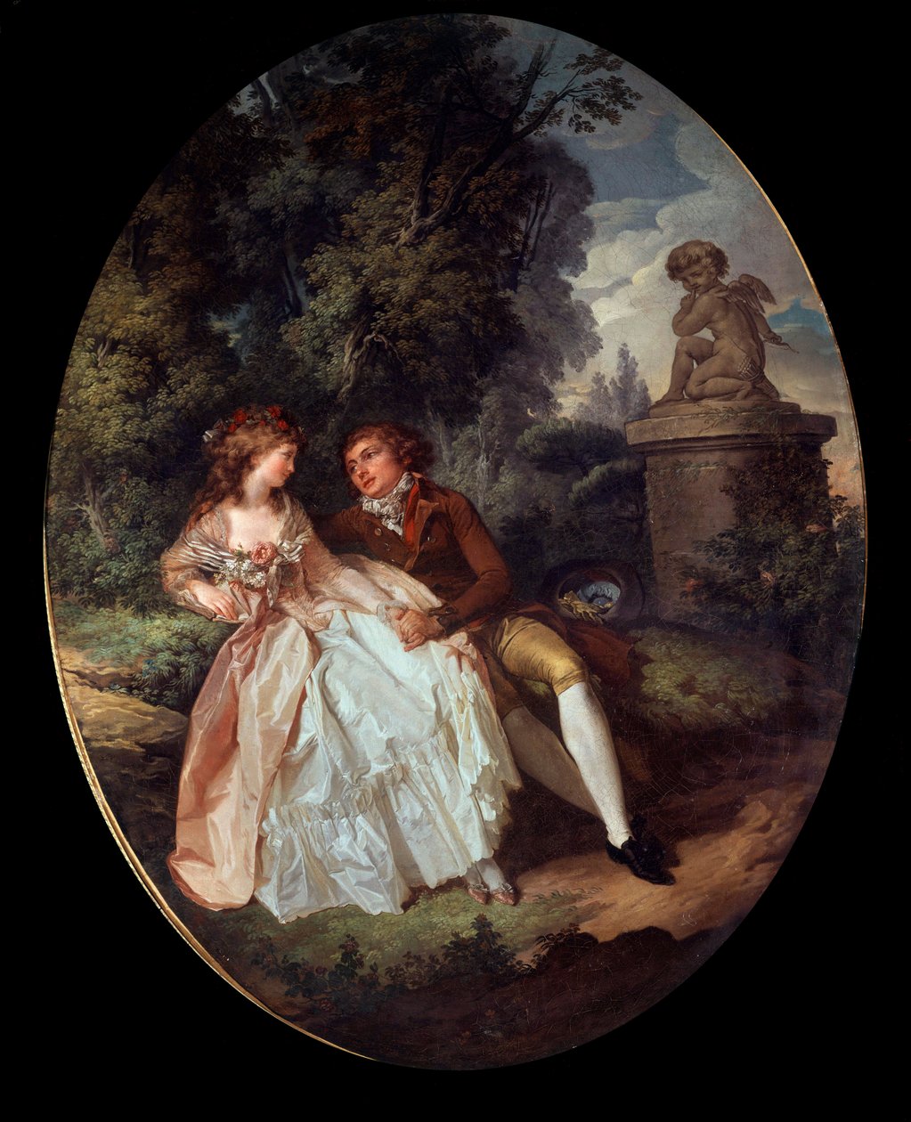 Escena galante (con Cupido). Pintura de Louis Trinquesse (1746-1800) siglo XVIII, Museo de Bellas Artes, Tours de Louis Rolland Trinquesse