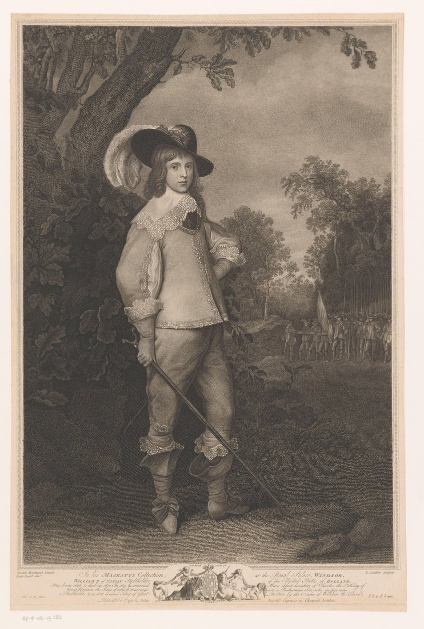 Portret de Willem II de Oranje (...) Guillermo II de Nassau Estatúder de los Estados Unidos de Holanda (título sobre objeto) de Louis Sailliar