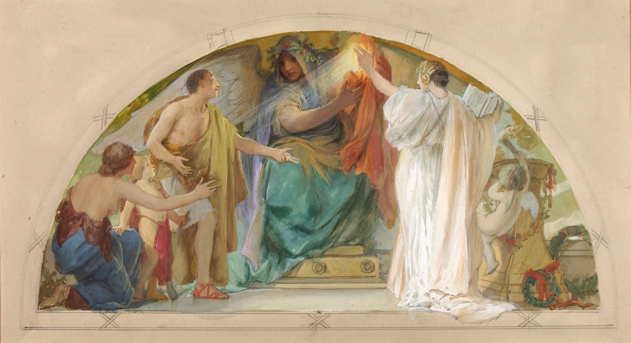 Firm Belief--Truth, Boldness, Self-Reliance (estudio para la sobrepuerta, Old Senate Office Building) de Louis Schaettle