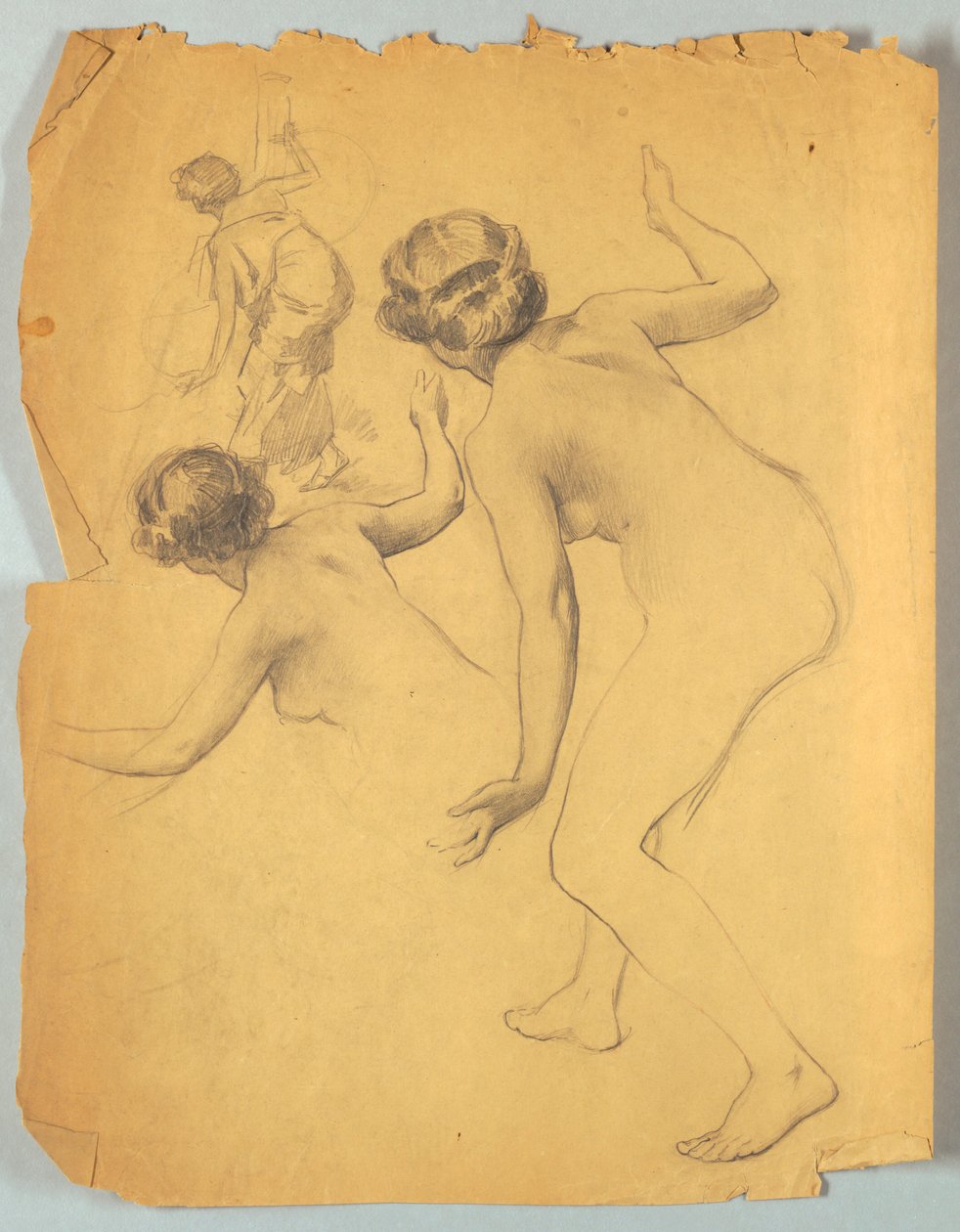 Estudio de figura desnuda inclinada de Louis Schaettle