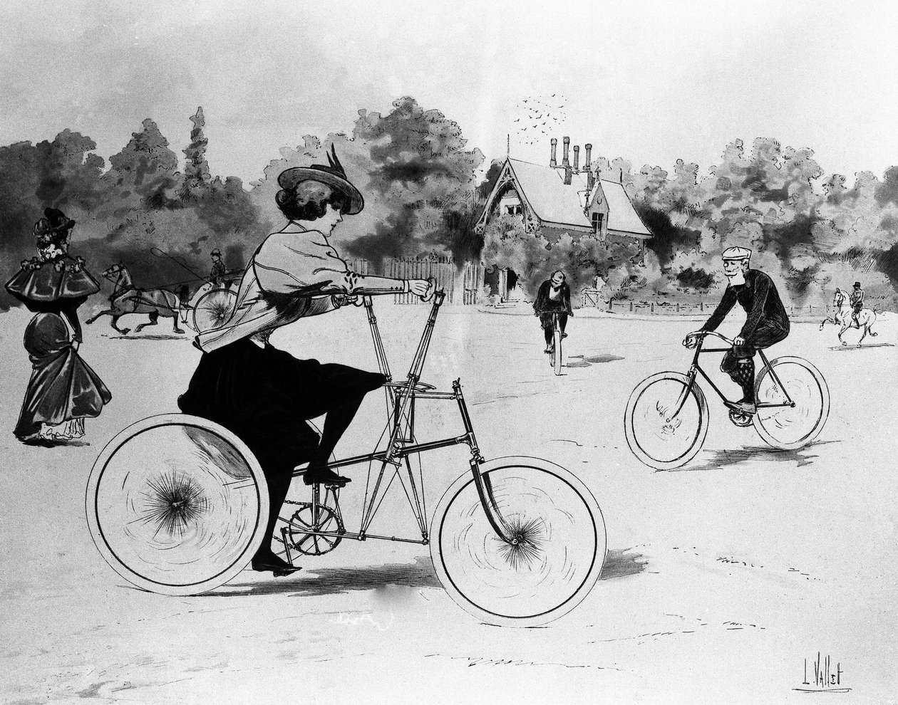 Los Velocipedistas - por Louis Vallet, Bibl. des Arts deco de Louis Vallet