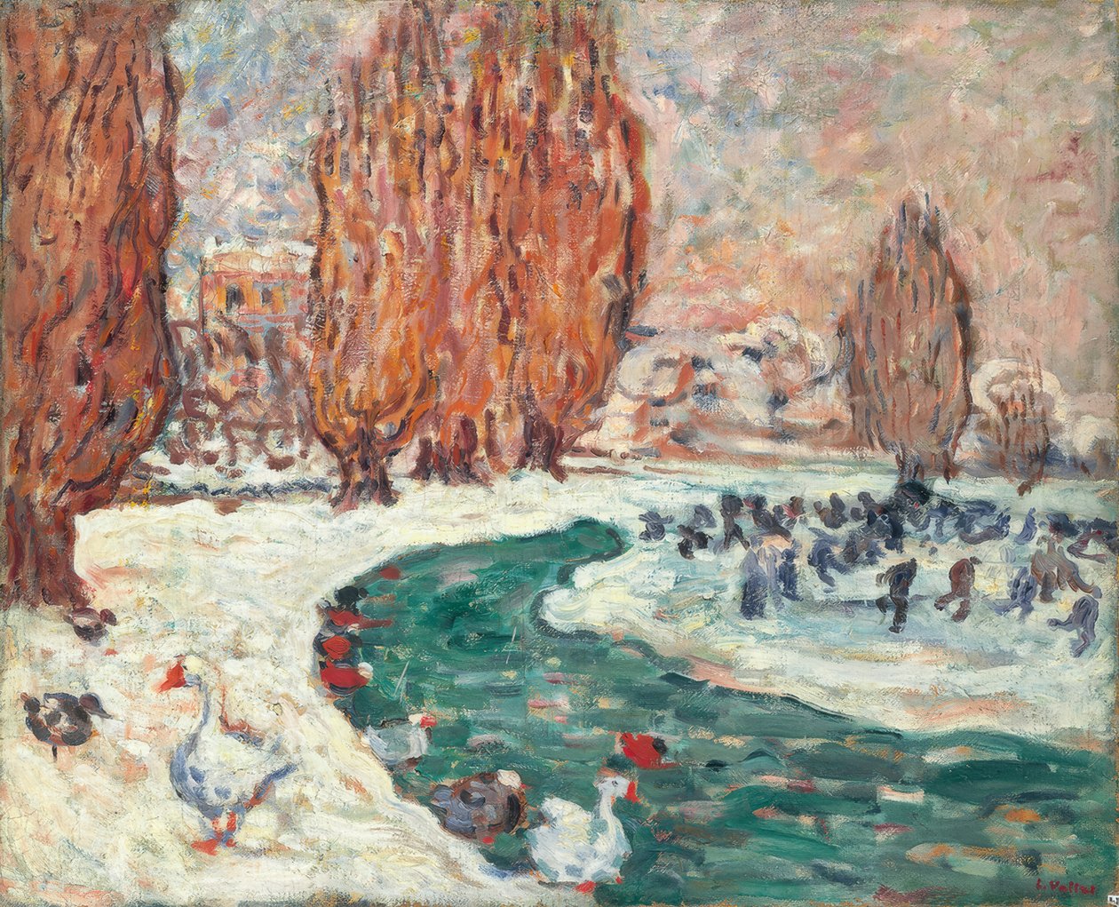 Patinadores en invierno (Jardín del Petit Trianón de Versalles) () de Louis Valtat