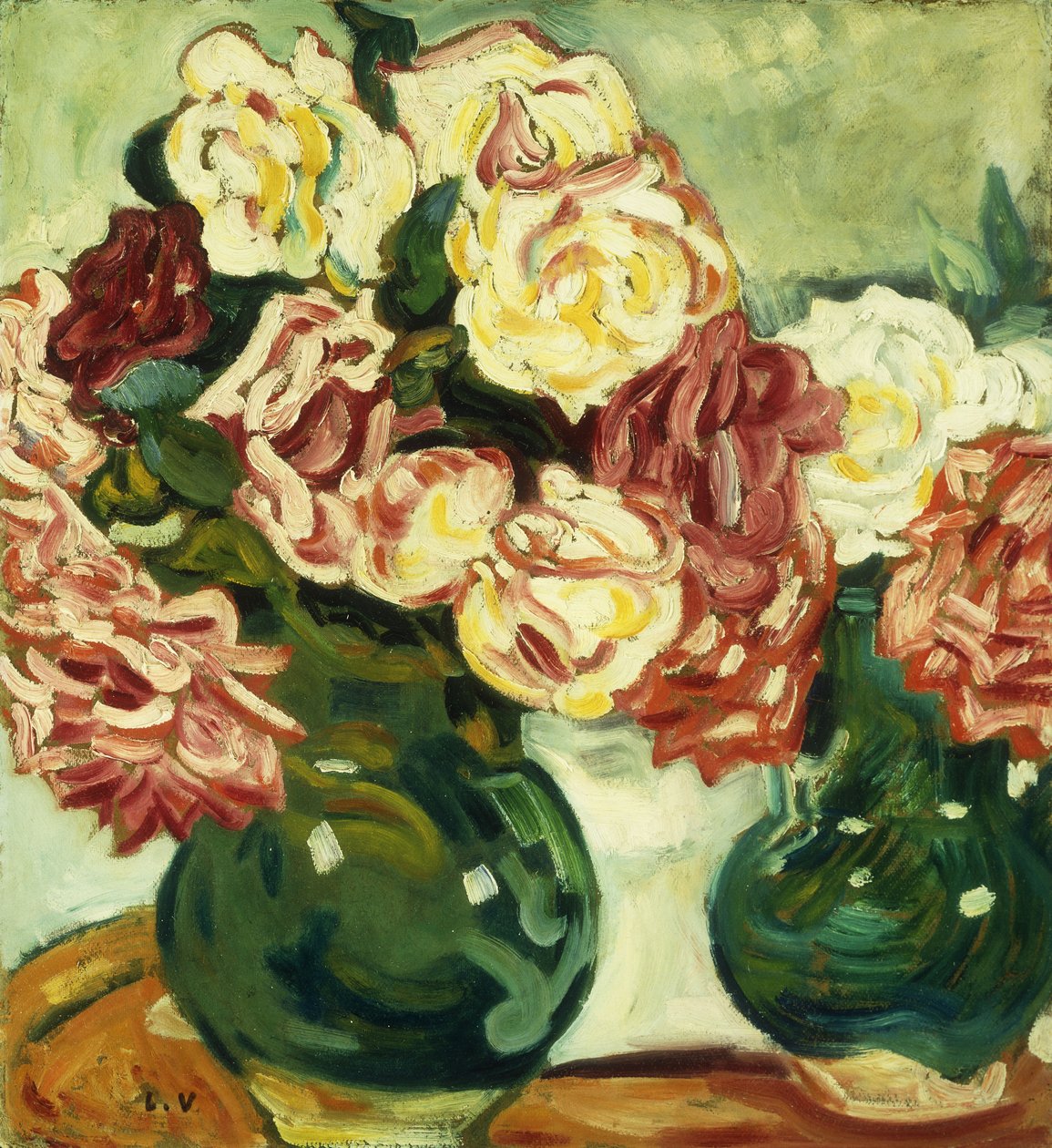 Dos jarrones de rosas; Deux Vases de Roses de Louis Valtat