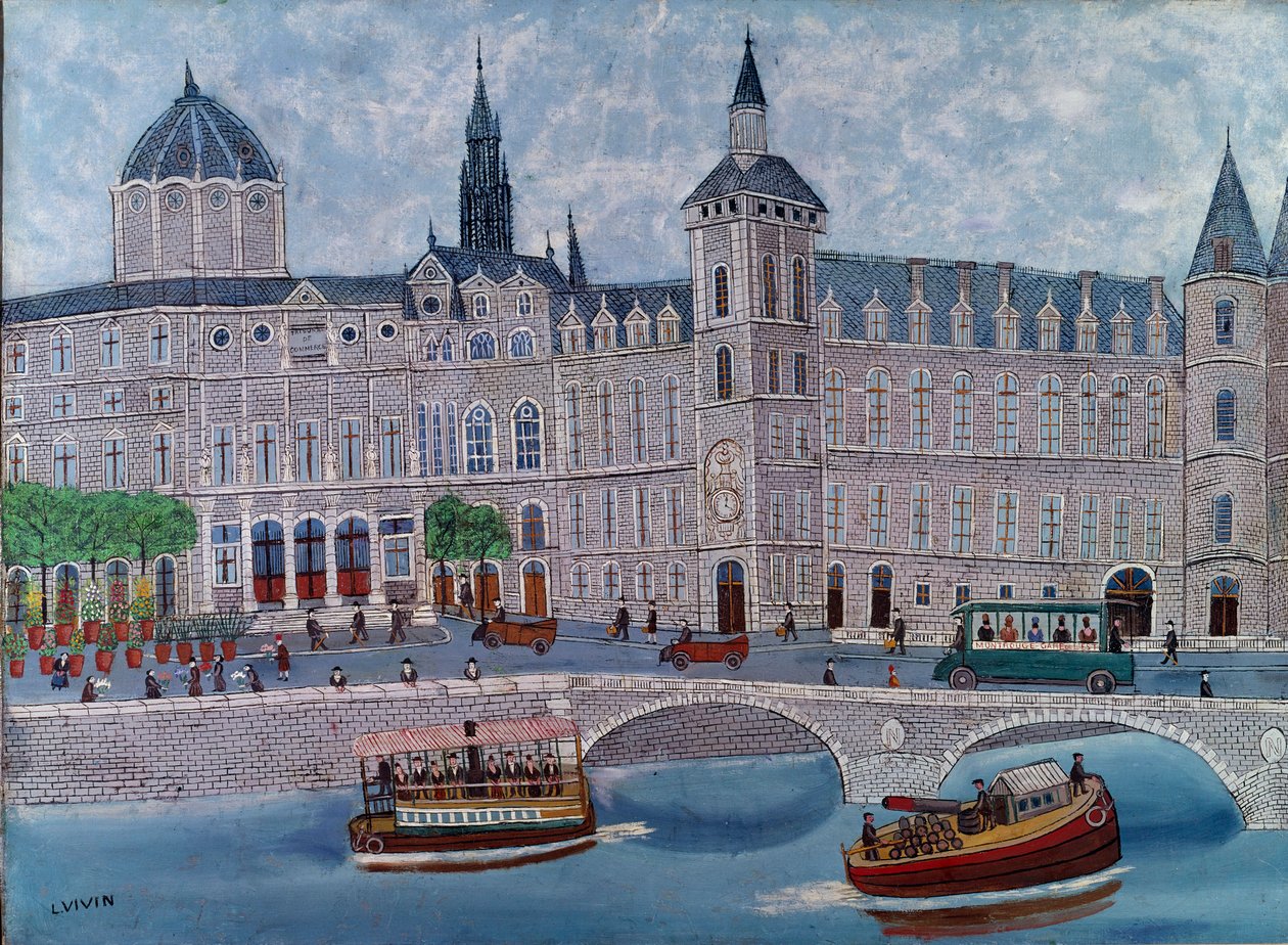 Vista del Palacio de Justicia en París de Louis Vivin