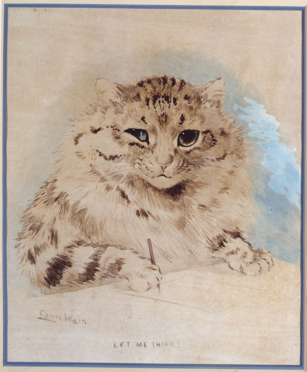 Déjame pensar (gouache) de Louis Wain