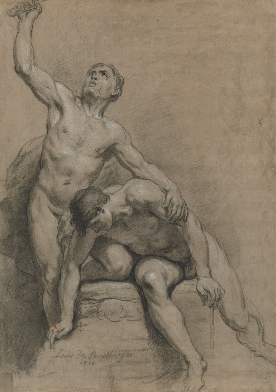 dos desnudos masculinos de Louis de Boullogne