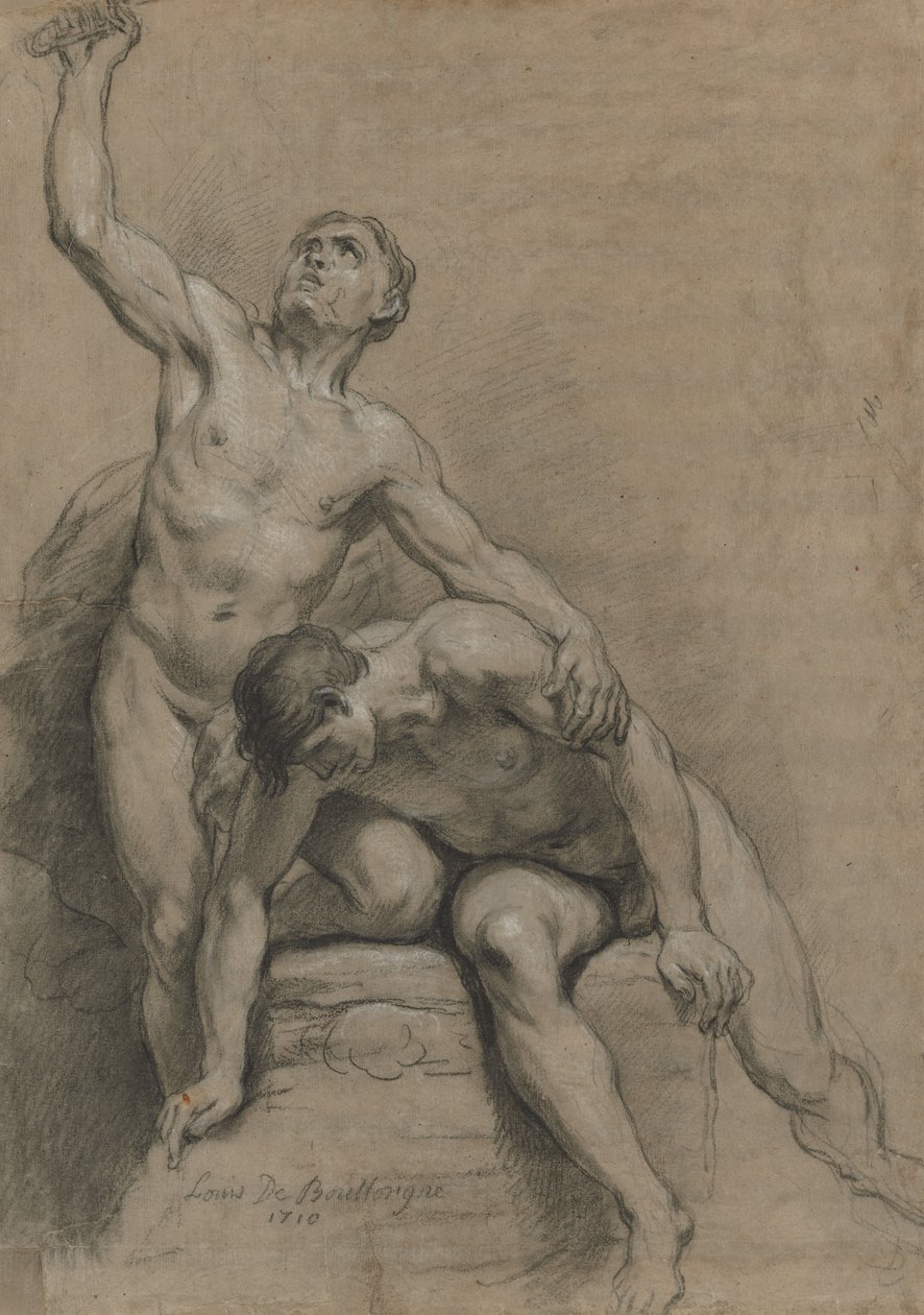 Dos desnudos masculinos, 1710 de Louis de Boullogne