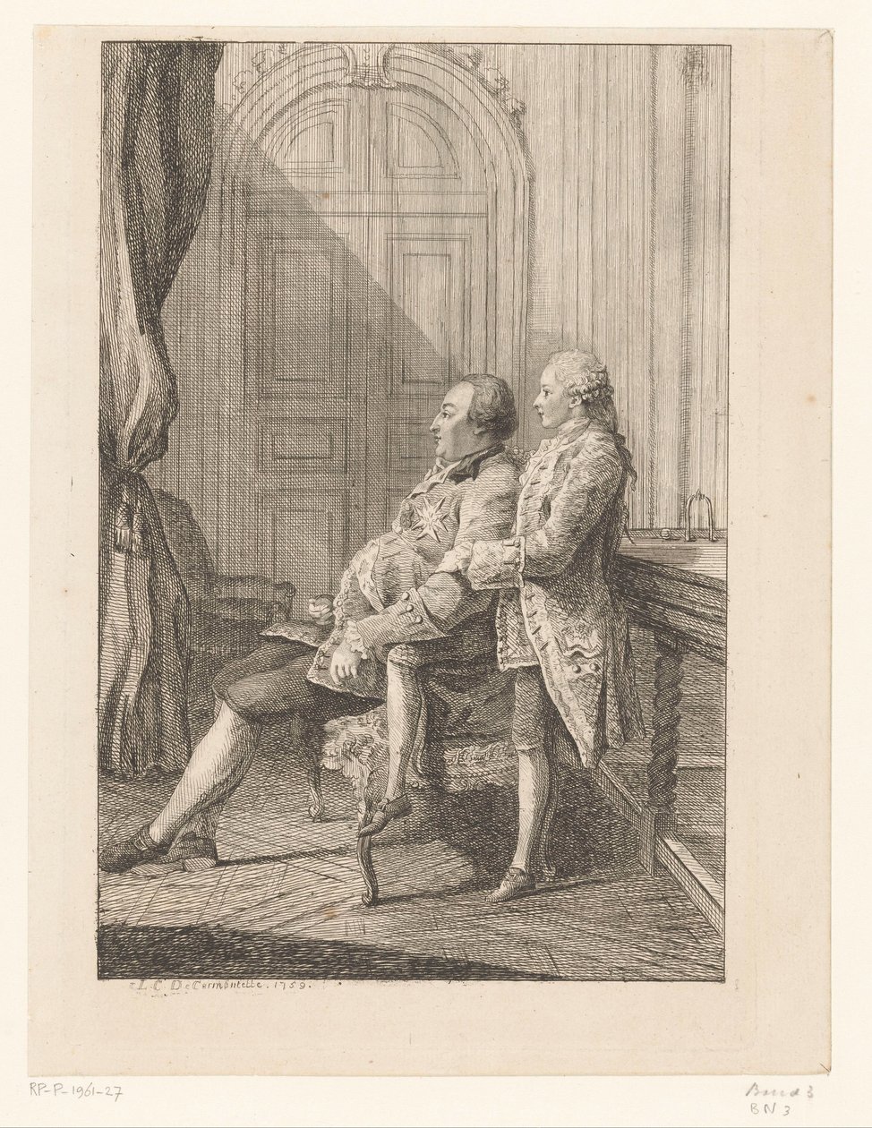 Retrato de Luis Felipe I de Orleans y su hijo Luis Felipe II de Orleans de Louis de Carmontelle