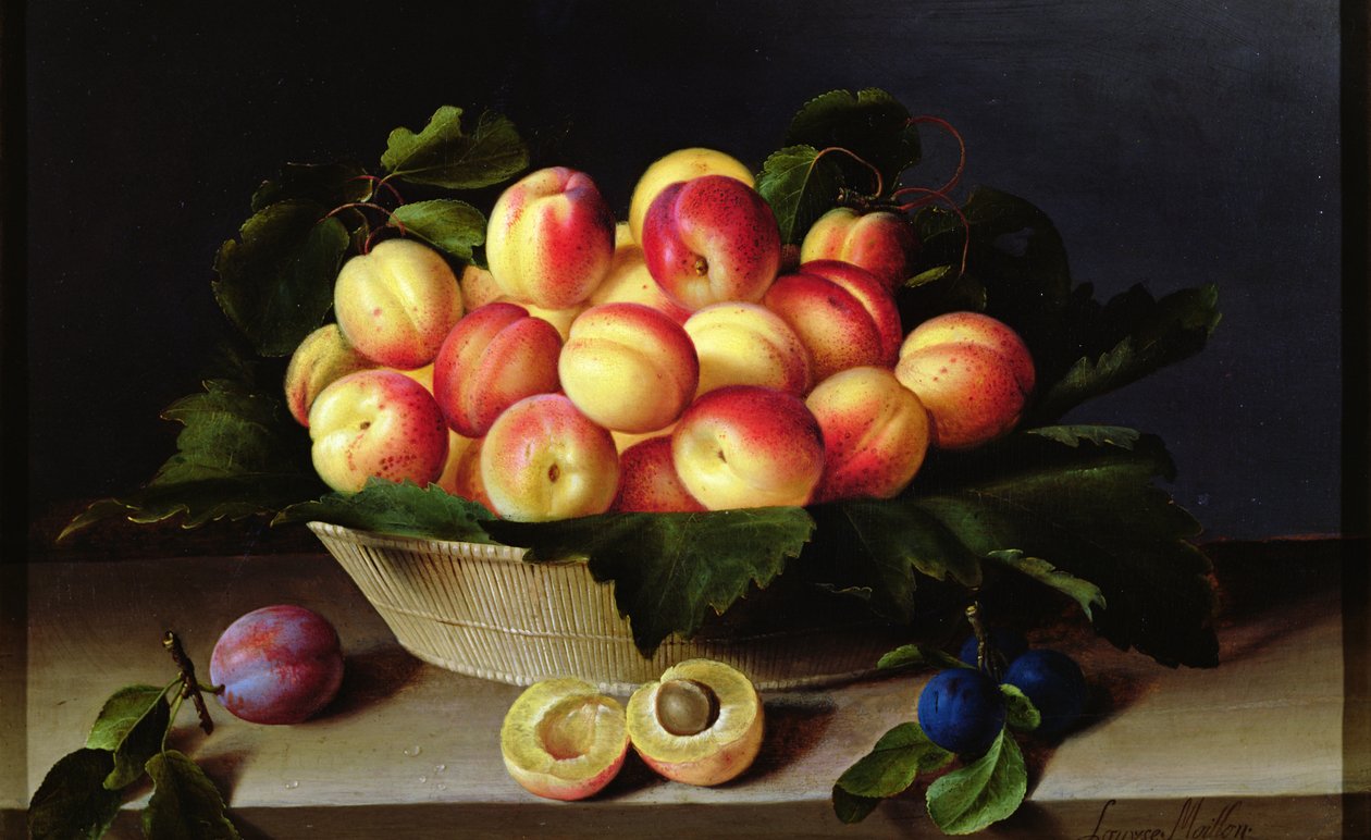 Cesta de albaricoques, 1634 de Louise Moillon