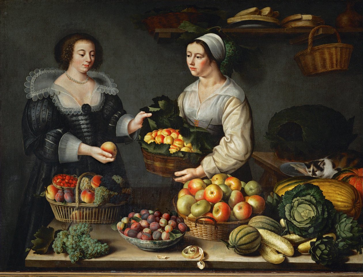 La marchande de fruits et legumes - La frutería ... de Louise (circle of) Moillon