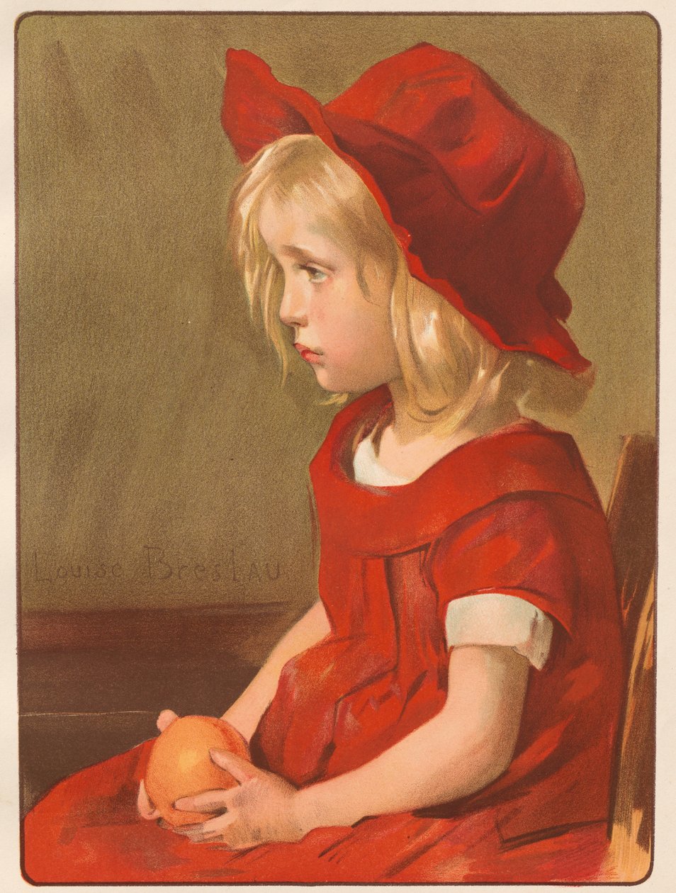 chica con naranja de Louise Breslau