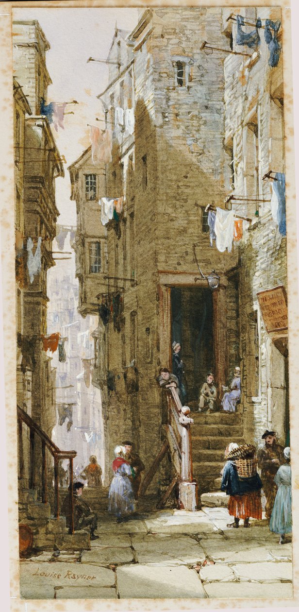 Escena callejera en Edimburgo de Louise Ingram Rayner