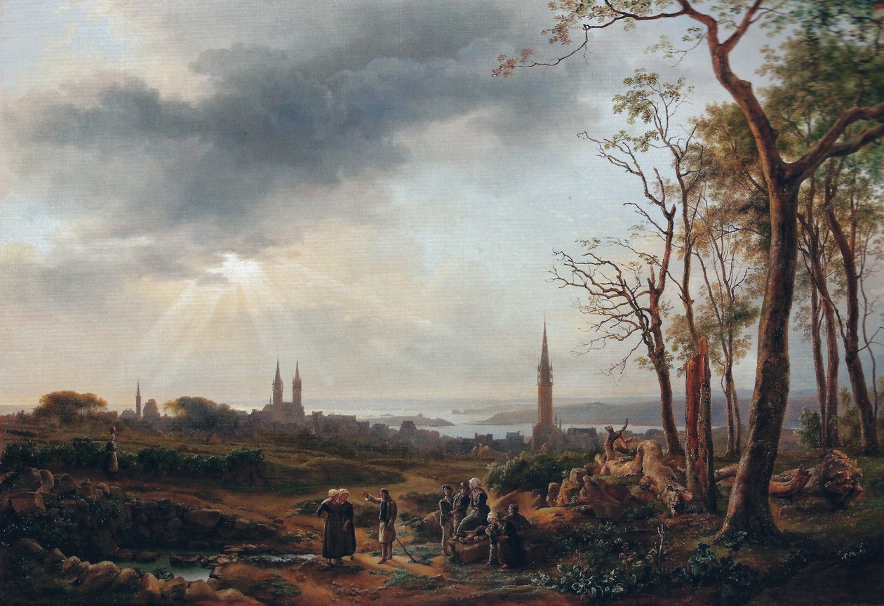 Vista de la ciudad de Saint-Pol-de-Léon de Louise Josephine Sarazin de Belmont