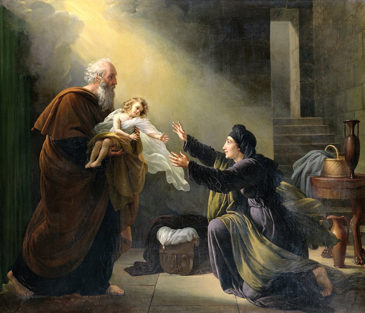 Elías resucitando al hijo de la viuda de Sarepta de Louise Marie Jeanne Hersent