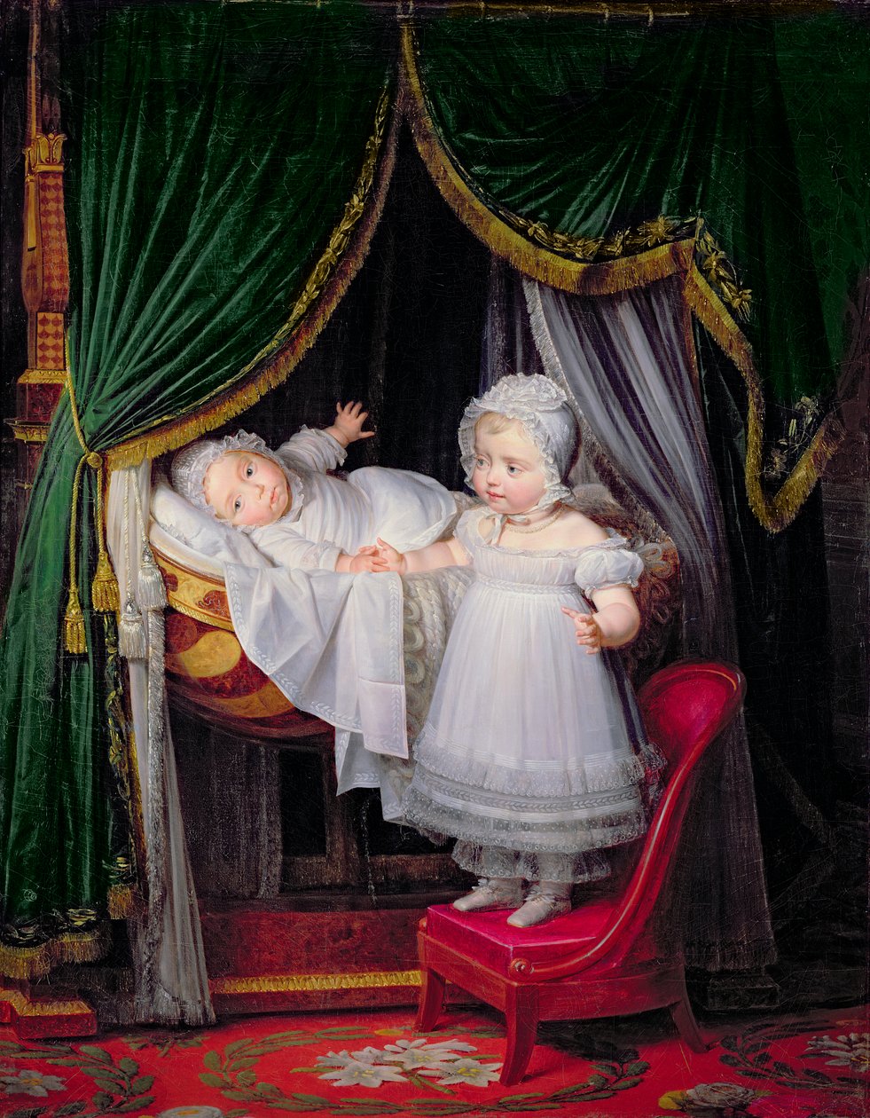 Henri-Charles-Ferdinand de Artois (1820-83) Duque de Burdeos y su hermana Louise-Marie-Therese de Artois (1819-64) en las Tullerías de Louise Marie Jeanne Hersent