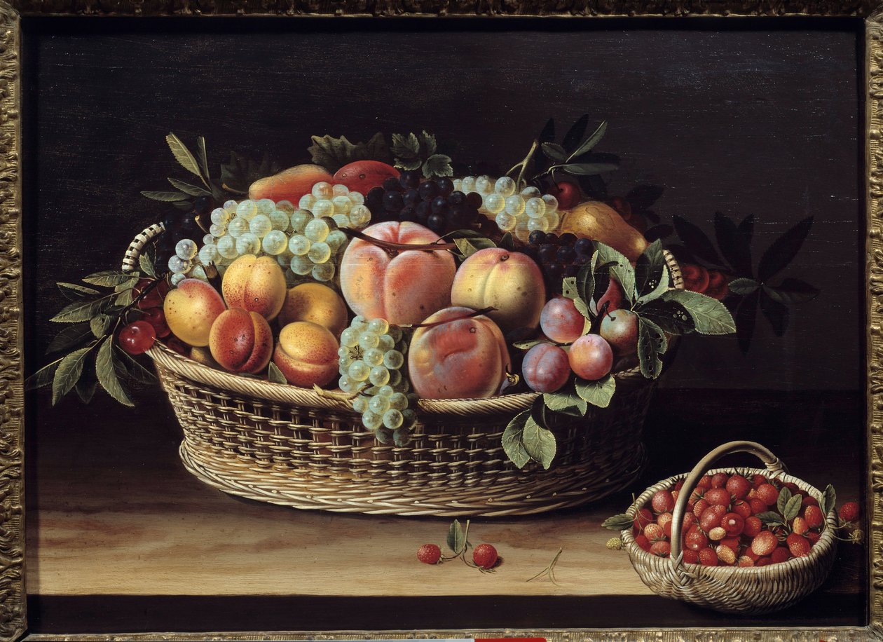 Cesta de frutas y cestas de fresas de Louise Moillon