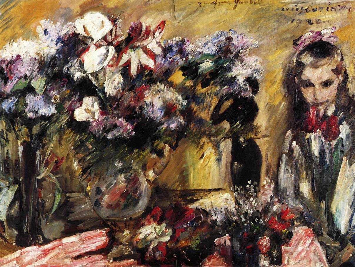 Flores y la hija Wilhelmine de Lovis Corinth