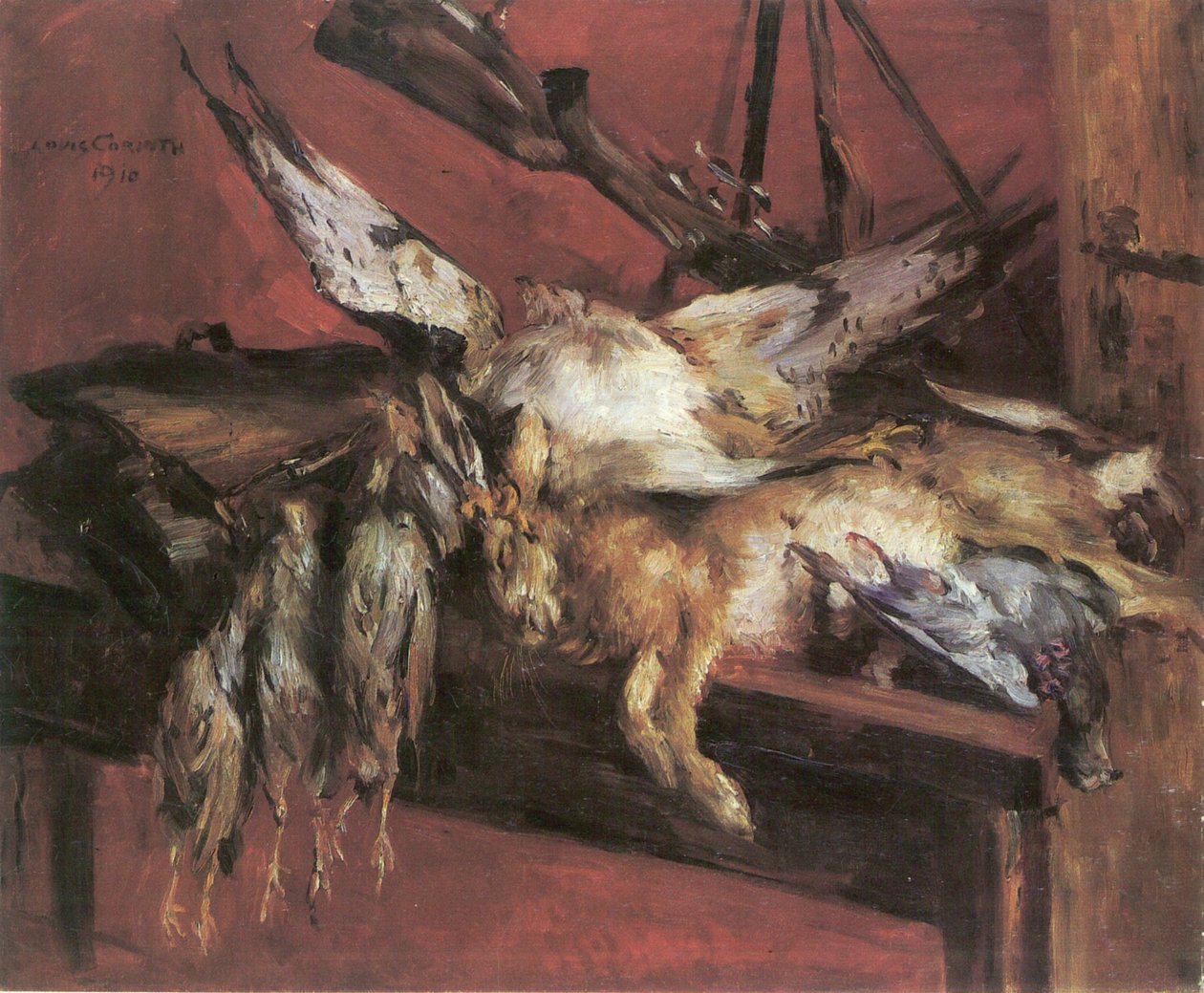 Naturaleza muerta de caza, liebre y perdices de Lovis Corinth