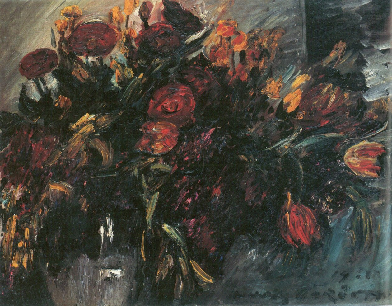 Tulipanes rojos y amarillos de Lovis Corinth