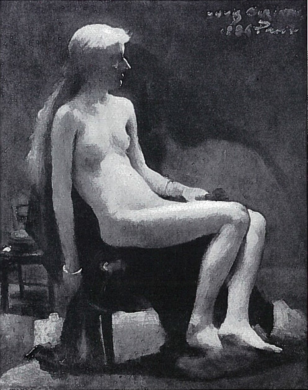 Desnudo femenino sentado de Lovis Corinth