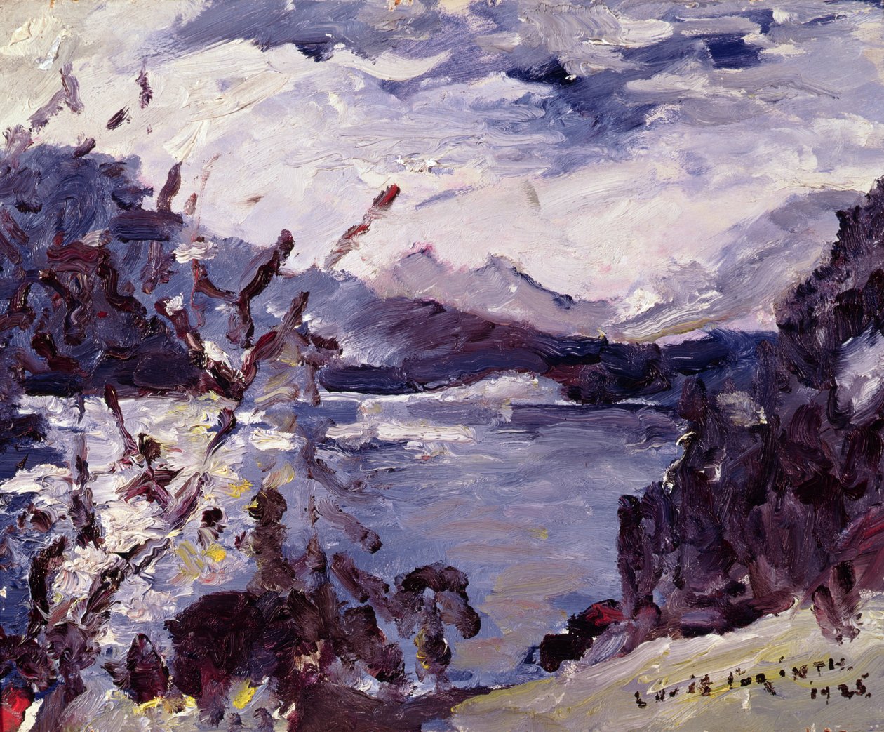 Lago Walchen rodeado de montañas, 1925 de Lovis Corinth