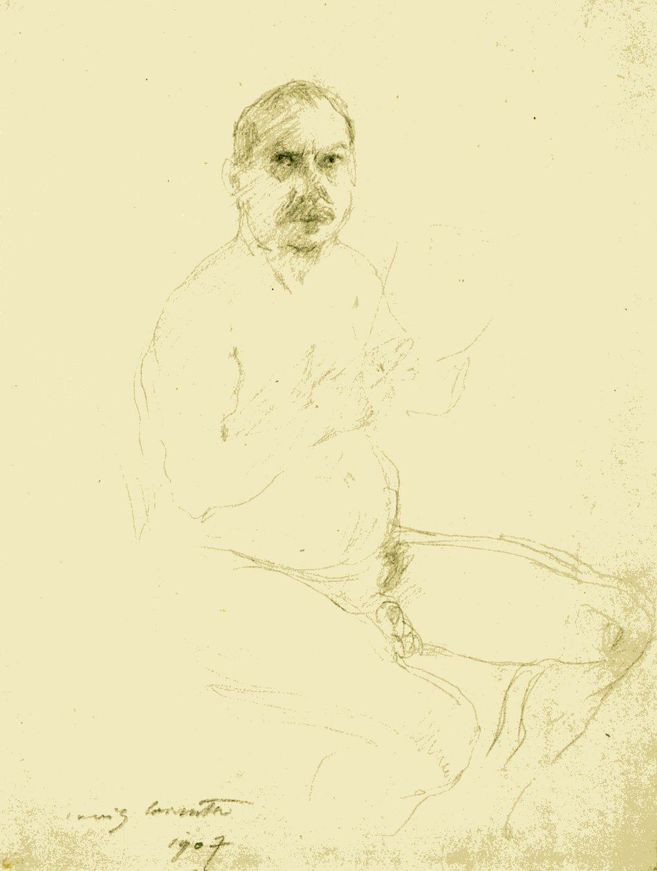 Autorretrato como desnudo sentado de Lovis Corinth