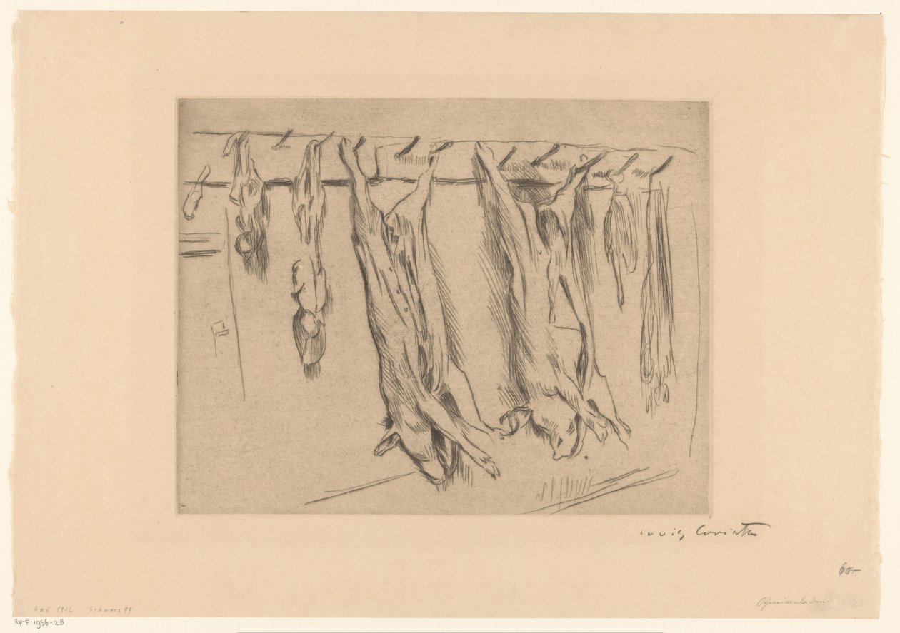 cerdos sacrificados de Lovis Corinth (signed by artist)