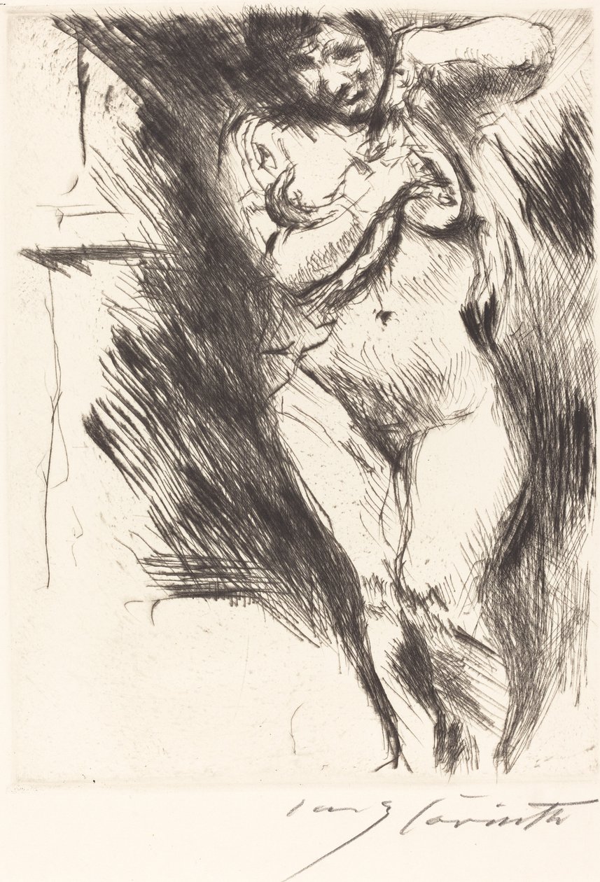 Mujer desnudándose de Lovis Corinth