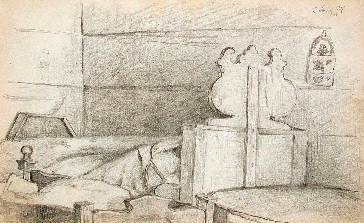 Dormitorio (recto), Satanás (verso) de Lovis Corinth