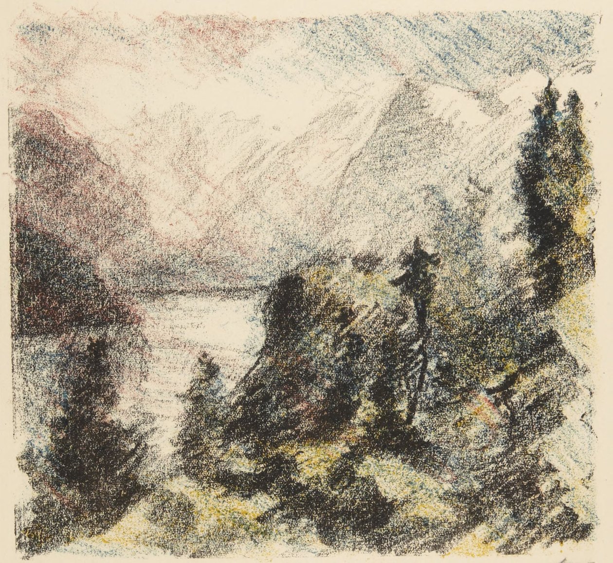 Lago de montaña (uno de la serie de cinco: Paisajes suizos) de Lovis Corinth