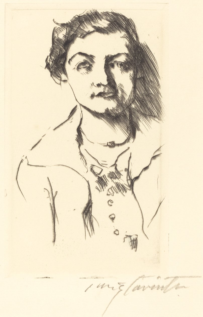 Retrato de una joven - Anneliese Halbe, 1918 de Lovis Corinth