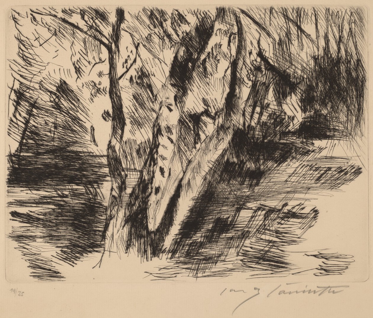 Abedules en el Tiergarten de Lovis Corinth