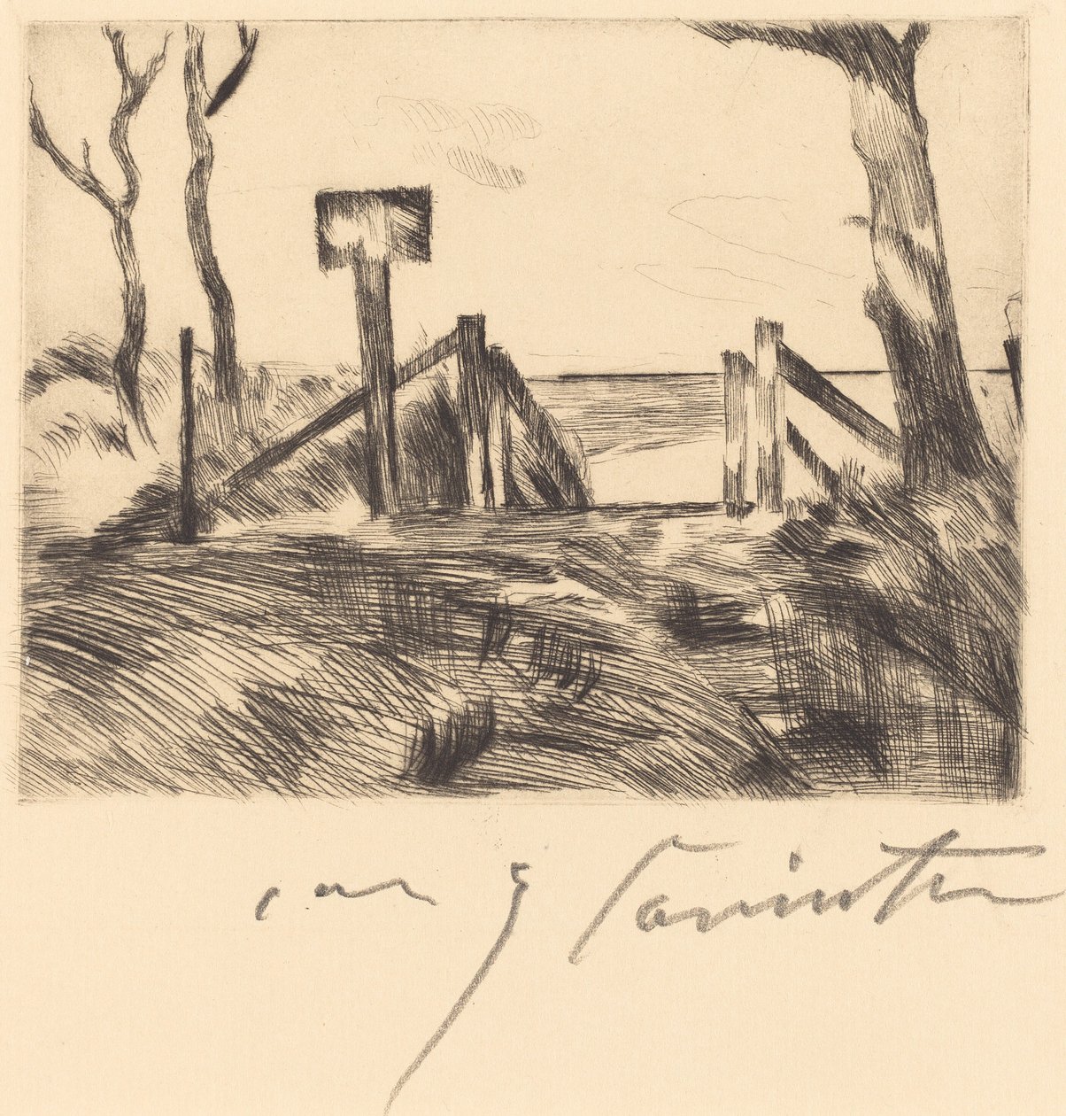 Puente con Cartel, 1916 de Lovis Corinth