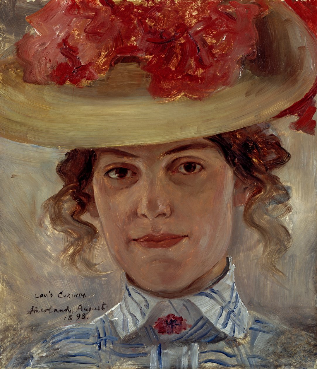 La señora Halbe con sombrero de paja de Lovis Corinth