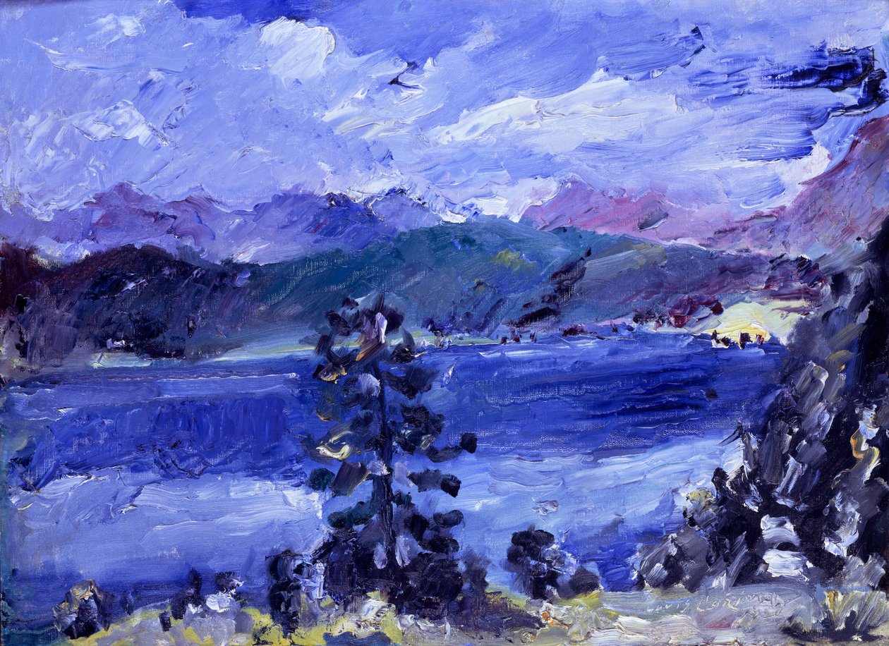 El lago Walchen con alerces de Lovis Corinth