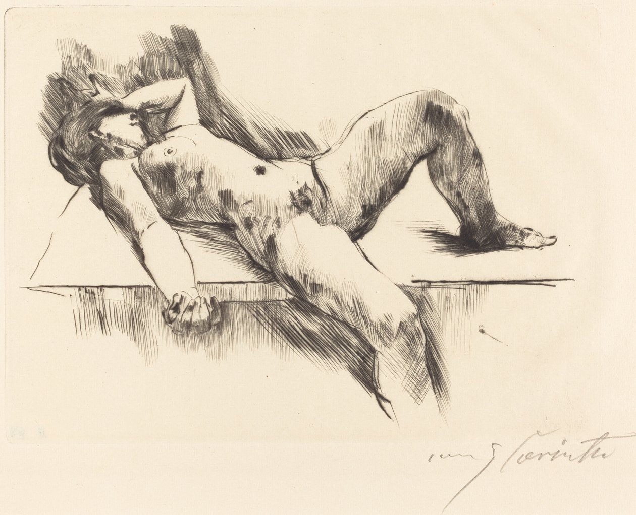 Liegender Weiblicher Akt III (Desnudo femenino reclinado III), 1913 de Lovis Corinth