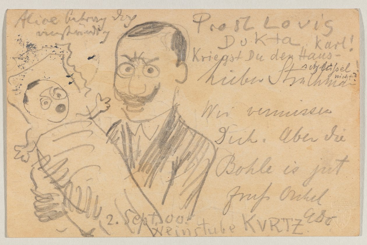 Lovis Corinth a Carl Strathmann: postal de Lovis Corinth