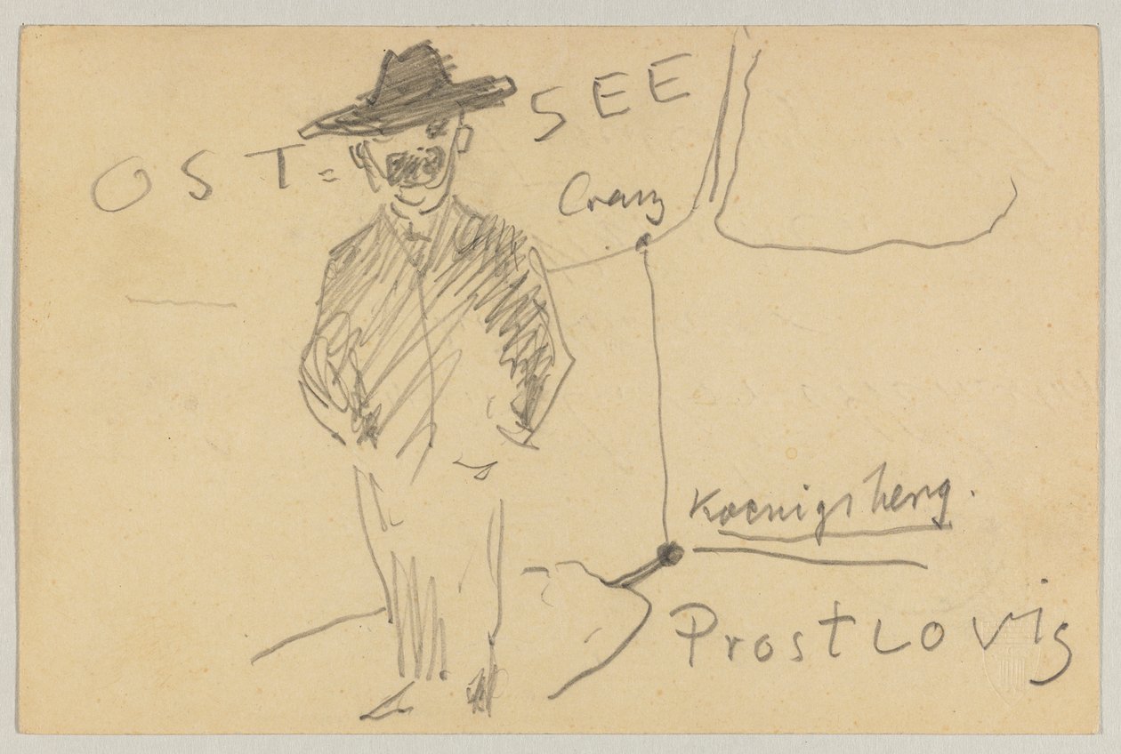 Lovis Corinth a Carl Strathmann: postal, matasellada el 10 de abril de 1903 de Lovis Corinth