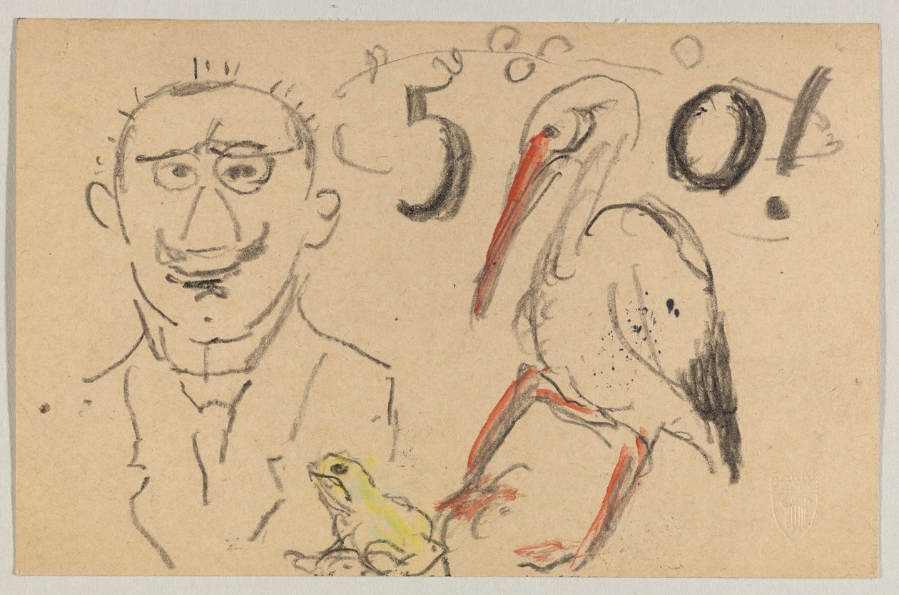 Lovis Corinth a Carl Strathmann: postal, matasellada el 11 de septiembre de 1916 de Lovis Corinth