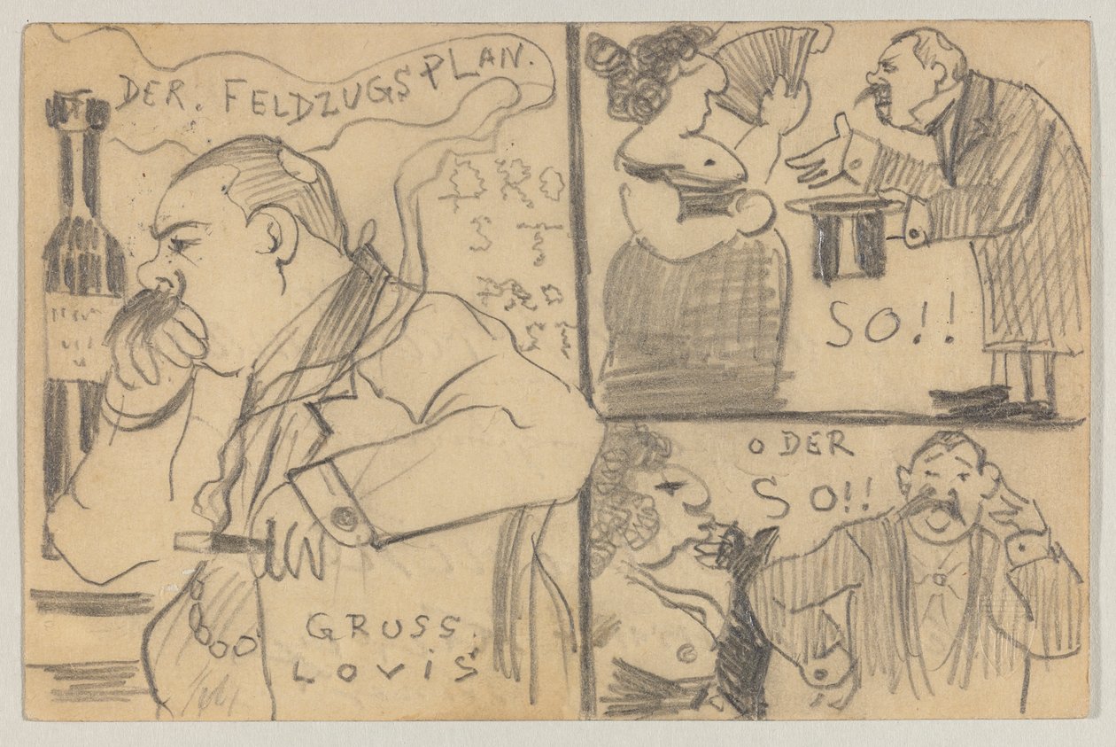 Lovis Corinth a Carl Strathmann: postal, matasellada el 12 de diciembre de 1898 de Lovis Corinth