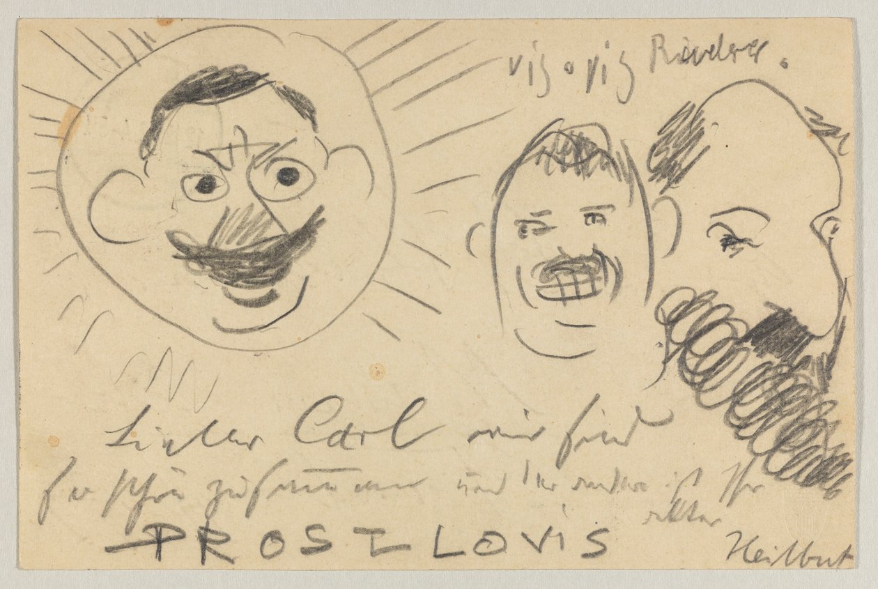 Lovis Corinth a Carl Strathmann: postal, matasellada el 12 de diciembre de 1902 de Lovis Corinth