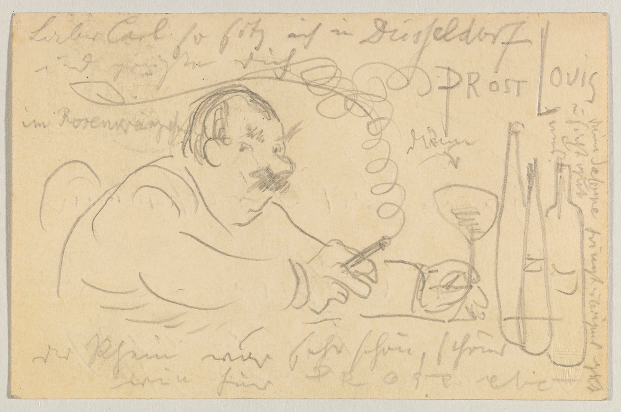 Lovis Corinth a Carl Strathmann: postal, matasellada el 13 de septiembre de 1907 de Lovis Corinth