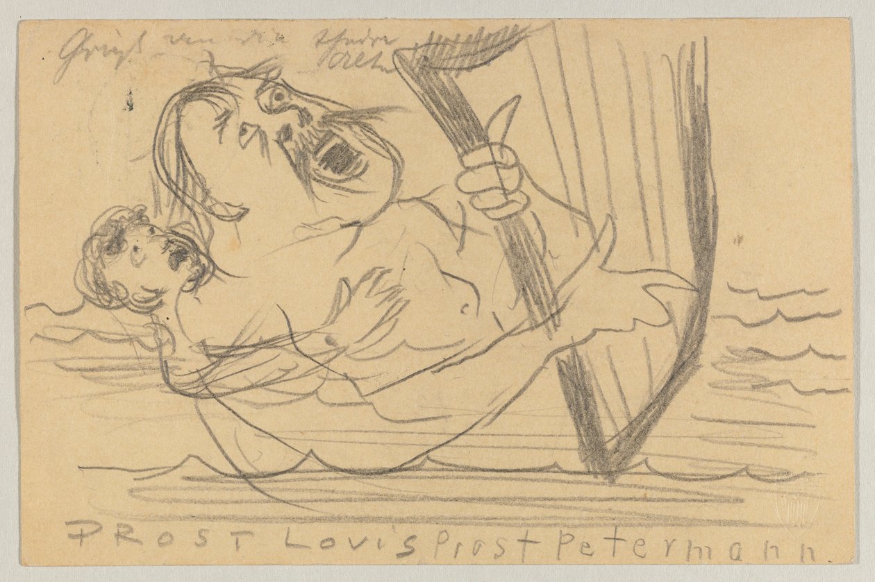 Lovis Corinth a Carl Strathmann: postal, matasellada el 18 de julio de 1903 de Lovis Corinth
