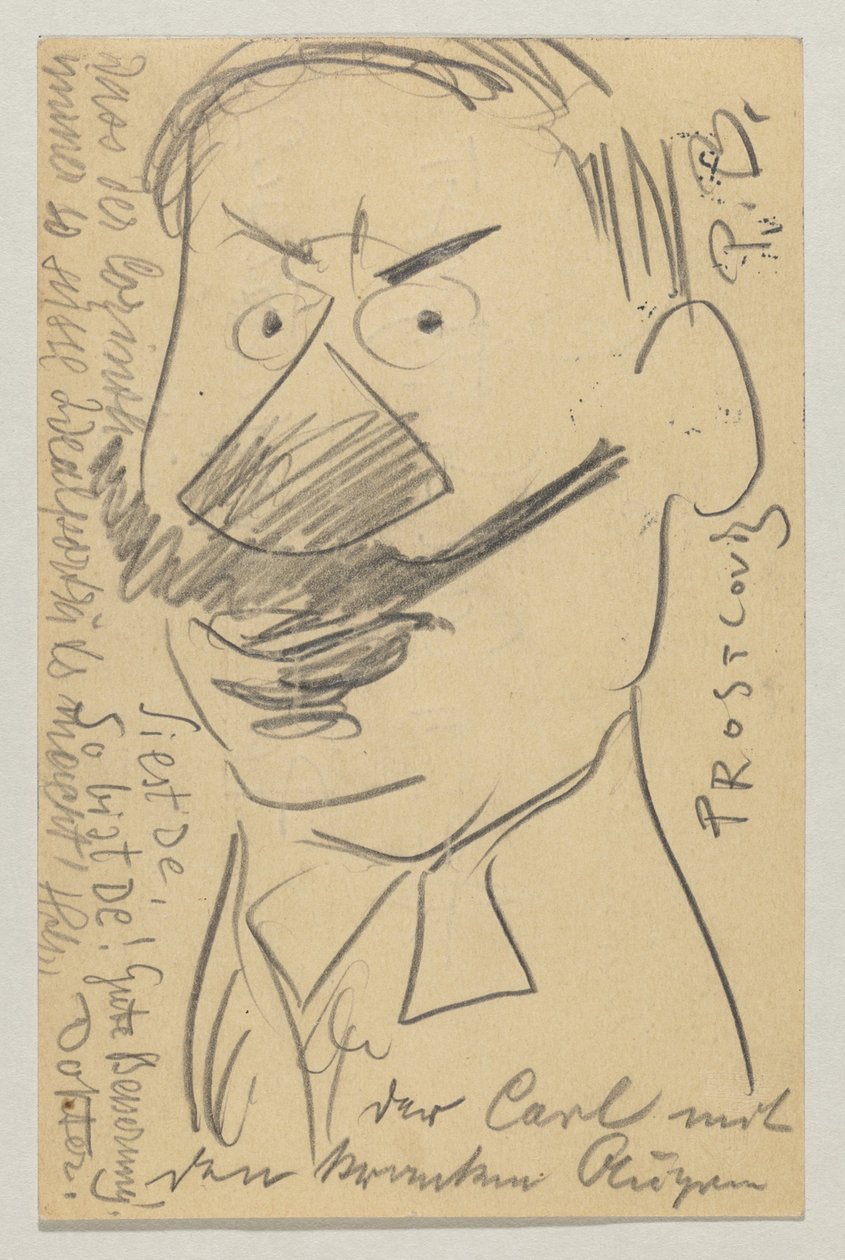 Lovis Corinth a Carl Strathmann: postal, matasellada el 21 de febrero de 1904 de Lovis Corinth