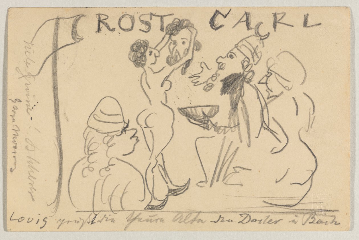 Lovis Corinth a Carl Strathmann: postal, matasellada el 22 de mayo de 1905 de Lovis Corinth