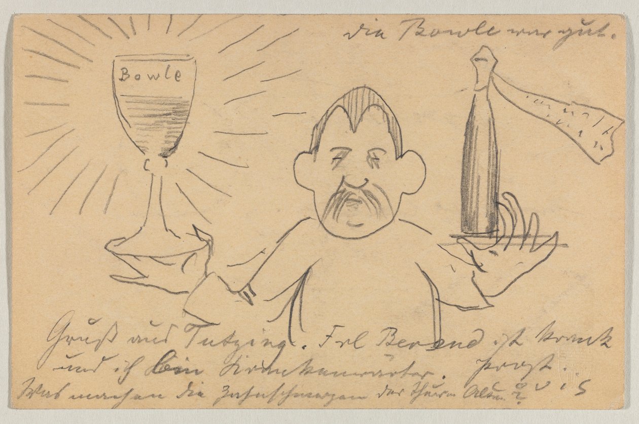 Lovis Corinth a Carl Strathmann: postal, matasellada el 22 de septiembre de 1902 de Lovis Corinth