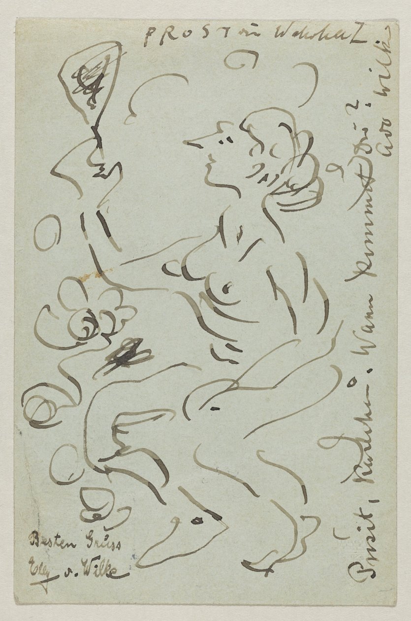 Lovis Corinth a Carl Strathmann: postal, matasellada el 25 de marzo de 1906 de Lovis Corinth