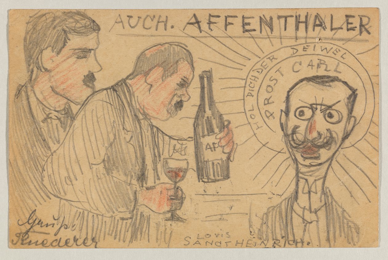 Lovis Corinth a Carl Strathmann: postal, matasellada el 28 de septiembre de 1896 de Lovis Corinth